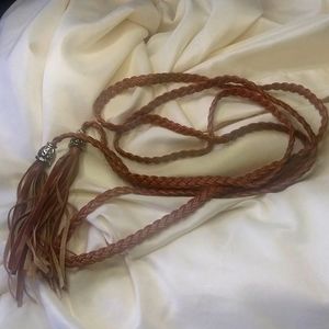 Faux Leather Braided Strap